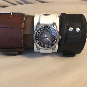 Men’s fossil watch set with 3 bands